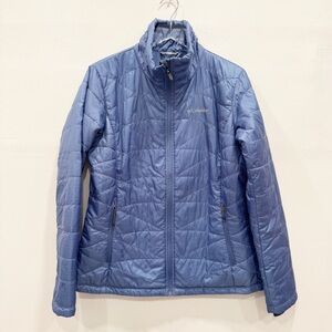 Columbia Omni-Heat Full Zip Heavenly Jacket Blue Large Outdoor Quilted